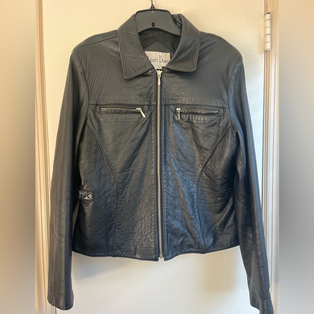 Black lightweight  genuine Leather Jacket